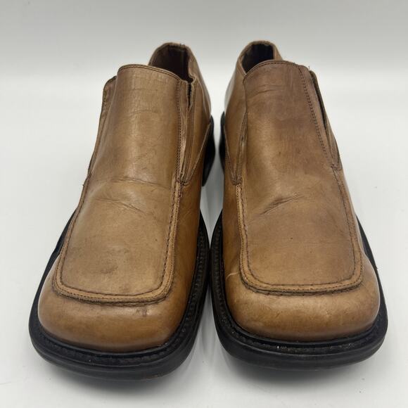 VINTAGE KENNETH COLE LEATHER UPPERS SIZE 13 TAN DERBY MADE IN ITALY BLOCK HEEL main image 4